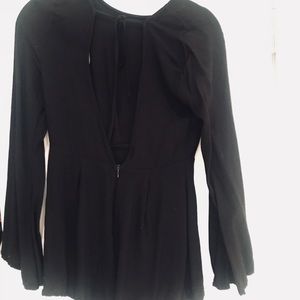 Bell Sleeved Open Back Romper